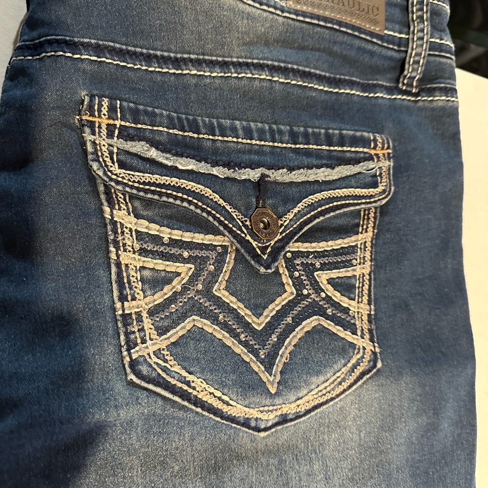 Hydraulic Blue Denim Jeans with Gray Label